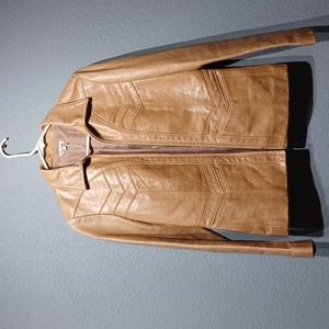 Leather tan jacket